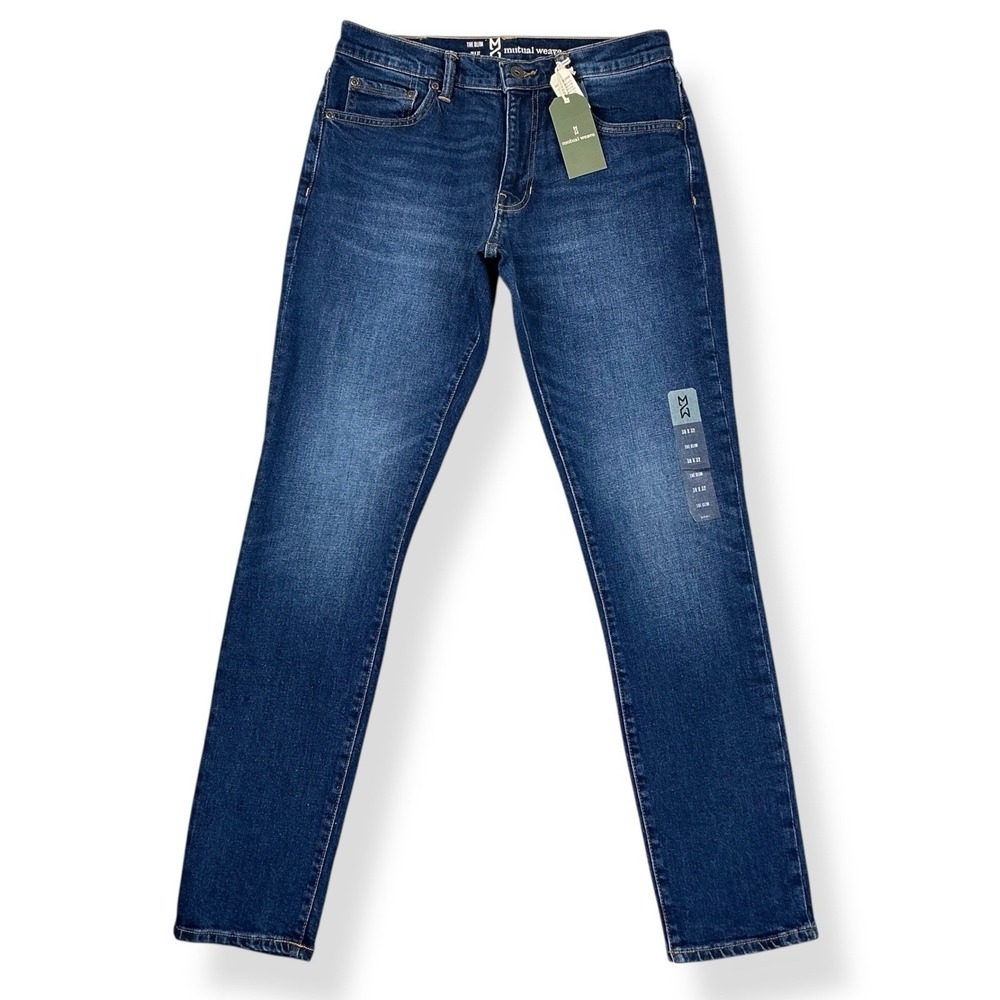 Mutual Weave Jeans Mens 30x32 (ACTUAL‎ 30x30.5) Blue The Slim Denim NWT